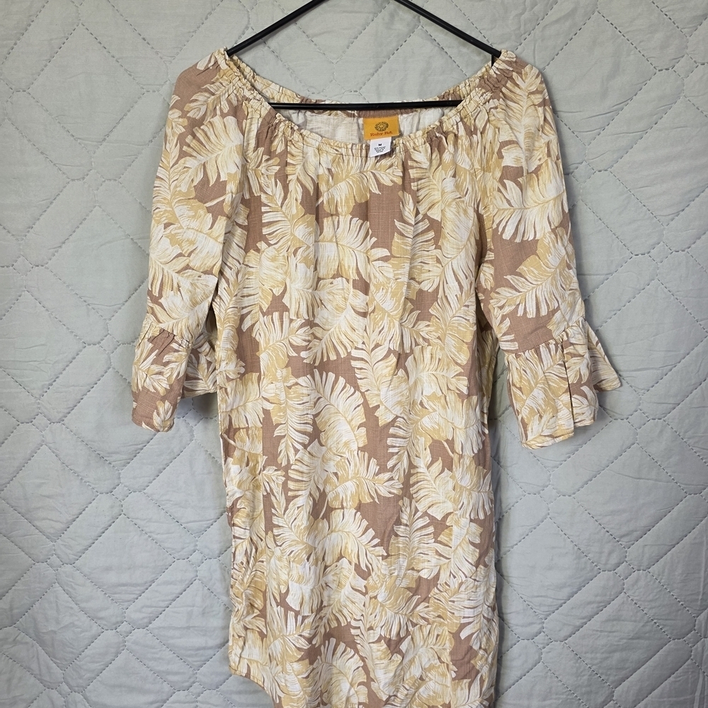 Ruby Rd. Floral Off-Shoulder Dress Sz M